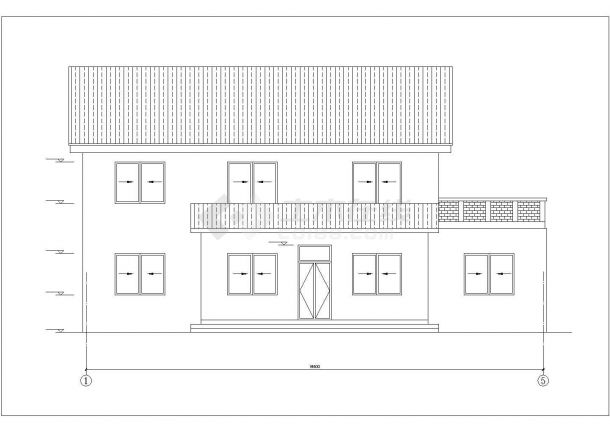260平米2层框混结构农村自建房平立剖面设计CAD图纸（含夹层）-图二