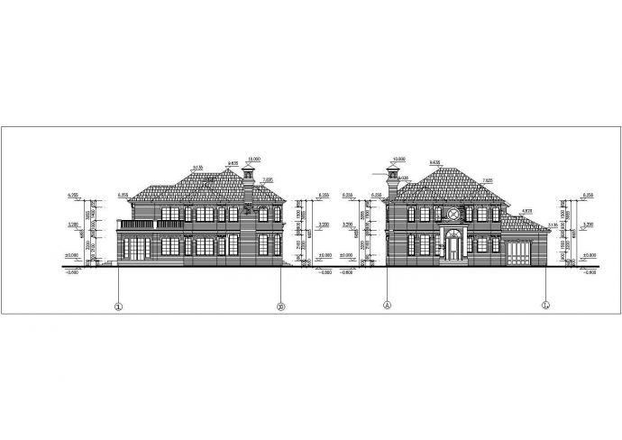 芜湖市某村镇277平米2层框架结构农村自建别墅平立剖面设计CAD图纸_图1