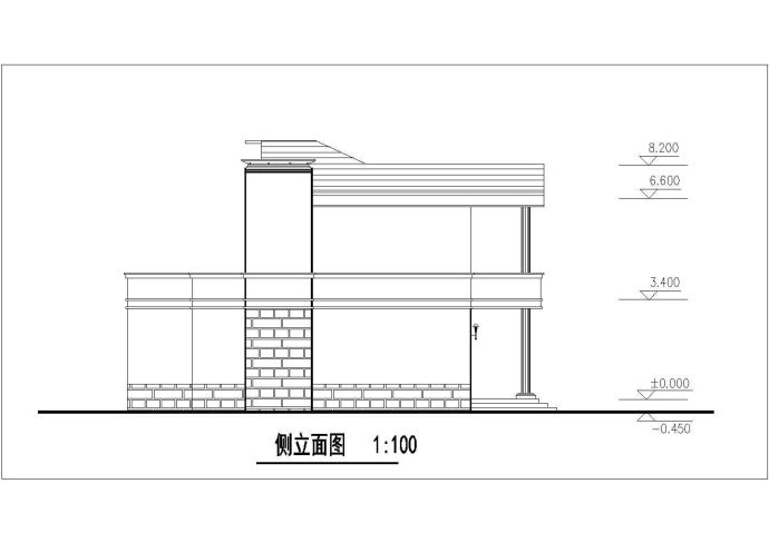 湘潭市某村镇2层砖混结构双拼别墅平立面设计CAD图纸（每户143平米）_图1