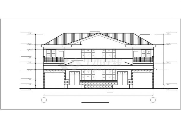 占地129平米2层框架结构乡村自建别墅全套建筑设计CAD图纸-图二