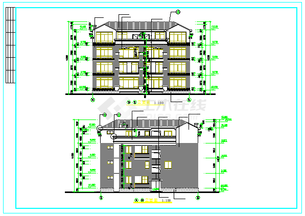 某经典多层住宅楼CAD建筑设计施工图纸-图二
