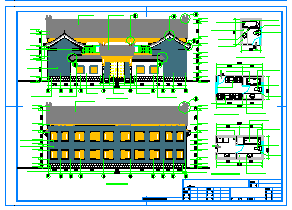 某经典仿古四合院建筑CAD设计施工图（含效果图）-图二