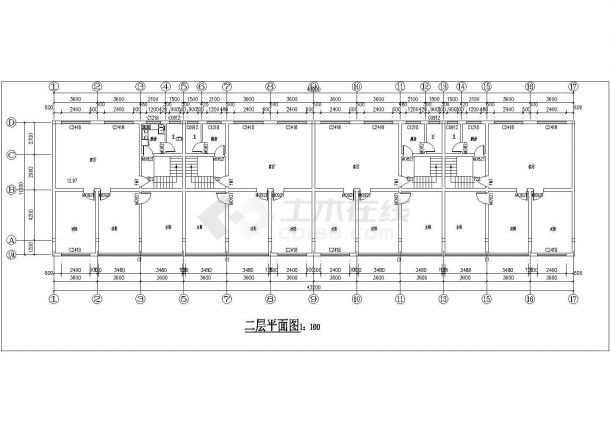 924平米2层砖混结构临街商住楼建筑设计CAD图纸（底层商铺）-图二