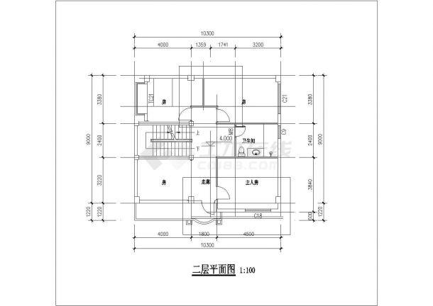 西安市龙巷新村290平米3层砖混结构农村自建楼平立剖面设计CAD图纸-图一