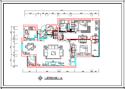 某地两层别墅室内装修cad全套施工图_图1