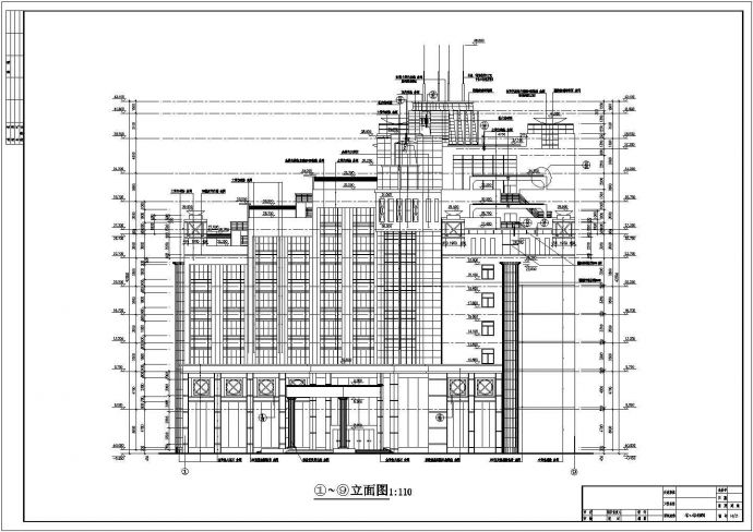 某省份华丽酒店建筑平剖面详图_图1