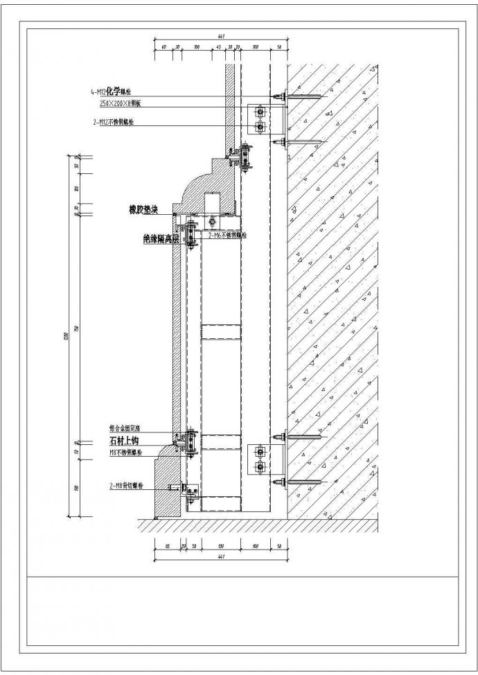 某石材柱节点图CAD节点完整构造图纸_图1