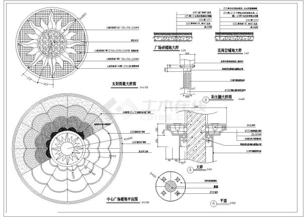 某中心广场铺地CAD完整节点设计大样-图一