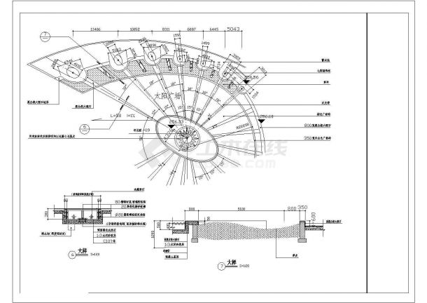 某太阳广场铺地CAD设计节点完整大样-图一