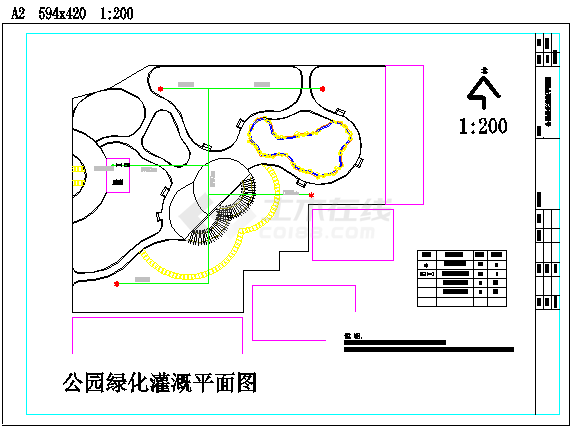 某公园CAD完整构造设计全套灌溉-图一
