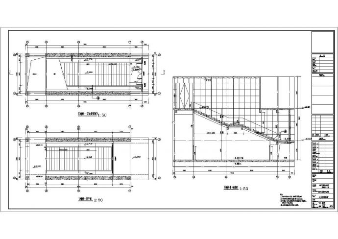 某长126米 宽60米 地下1地上3层17033.19平米战役纪念馆单体CAD施工图9层楼梯放大图_图1