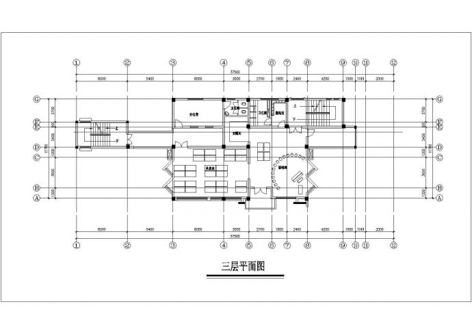 北京某大学2200平米四层框架结构附属幼儿园平立剖面设计CAD图纸_图1