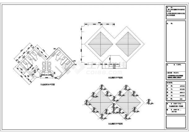 某生态旅游园景观CAD完整详细设计施工生态厕所-图二