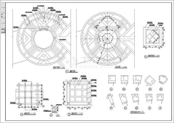 某公园全套CAD构造详细节点设计图纸-图一