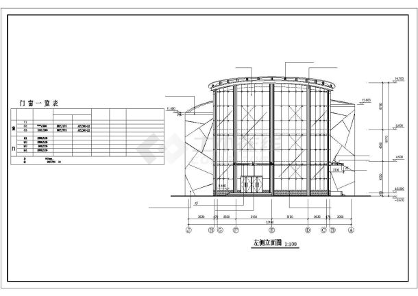 三层高级小区会所建筑施工cad图，共九张-图一