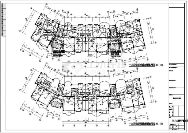 某19层住宅楼电气CAD完整节点设计平面图-图二