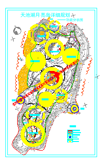 天池湖月亮岛公园规划设计CAD施工全套图-图二