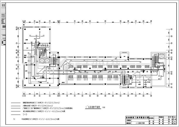 某雅柏大厦平面图消防CAD电气完整节点设计图-图二