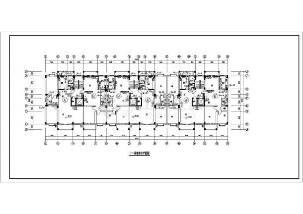 某县某地11层居住楼房给排水系统CAD平面图纸-图二