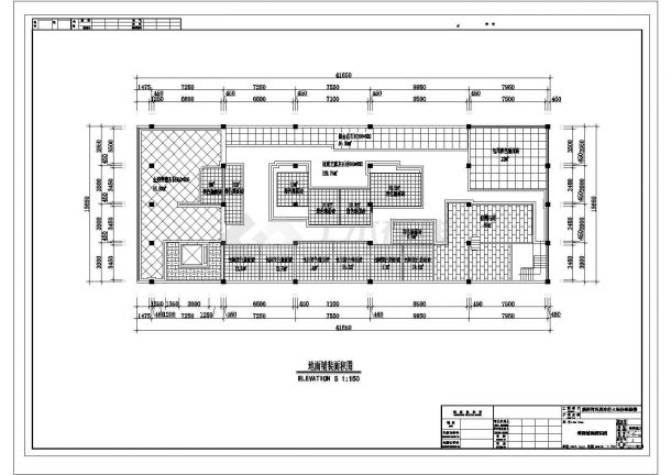 某火锅店CAD完整构造施工图地面铺装尺寸-图二