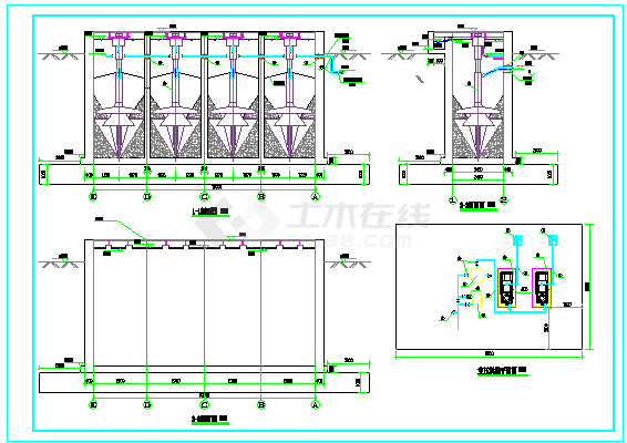 [河南]城镇污水处理厂全套cad设计施工图纸-图一