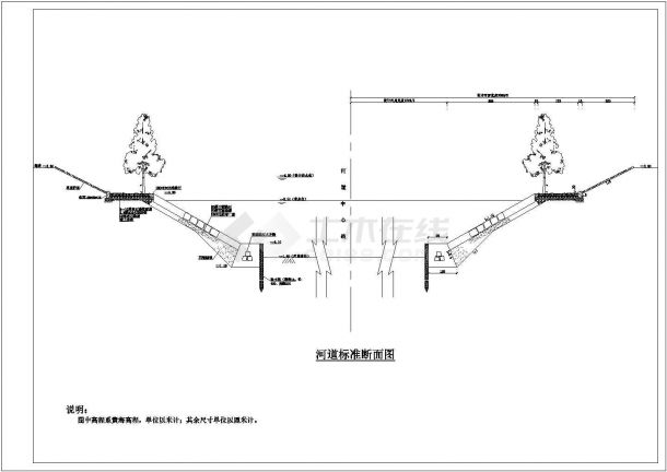 【最新】某三种河道标准断面结构设计CAD图纸-图一