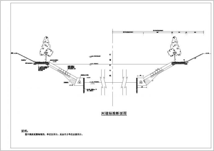 【最新】某三种河道标准断面结构设计CAD图纸_图1
