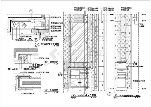 某深圳鼎悦坊火锅餐厅CAD详细平面构造施工图-图二
