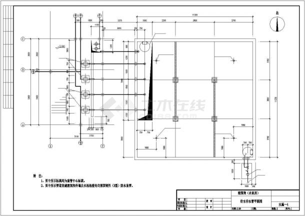 【最新】某消防泵房及水池结构设计CAD图纸-图二