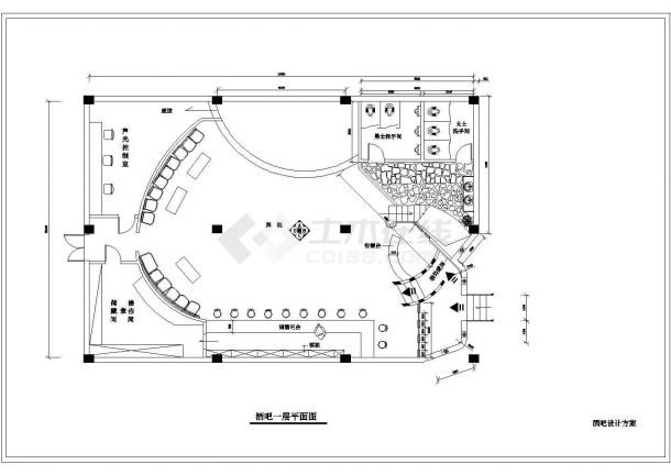 酒吧设计_大型酒吧设计装修方案CAD图-图二