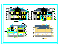 5套别墅建筑结构设计CAD施工全图-图二