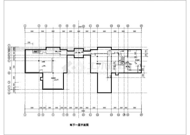 酒店设计_带地下室酒店健身中心建筑CAD图-图一
