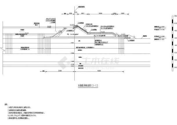 福建省某市码头陆域堆场及驳岸全套施工设计CAD图纸（全套）-图一