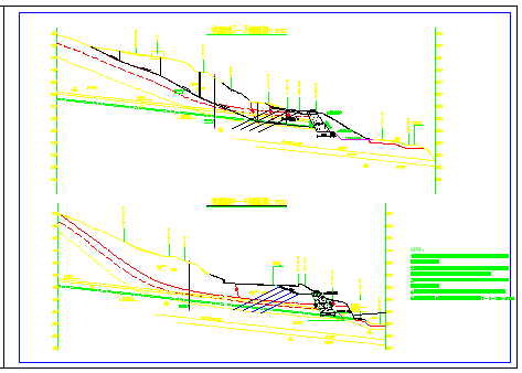 某锚索和挡土墙剖面cad详细施工设计图纸-图一