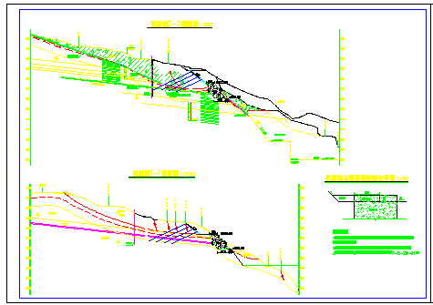 某锚索和挡土墙剖面cad详细施工设计图纸-图二