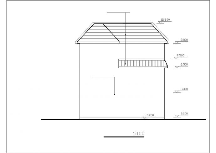 邯郸市某村镇375平米三层砖混结构农村自建楼平立面设计CAD图纸_图1
