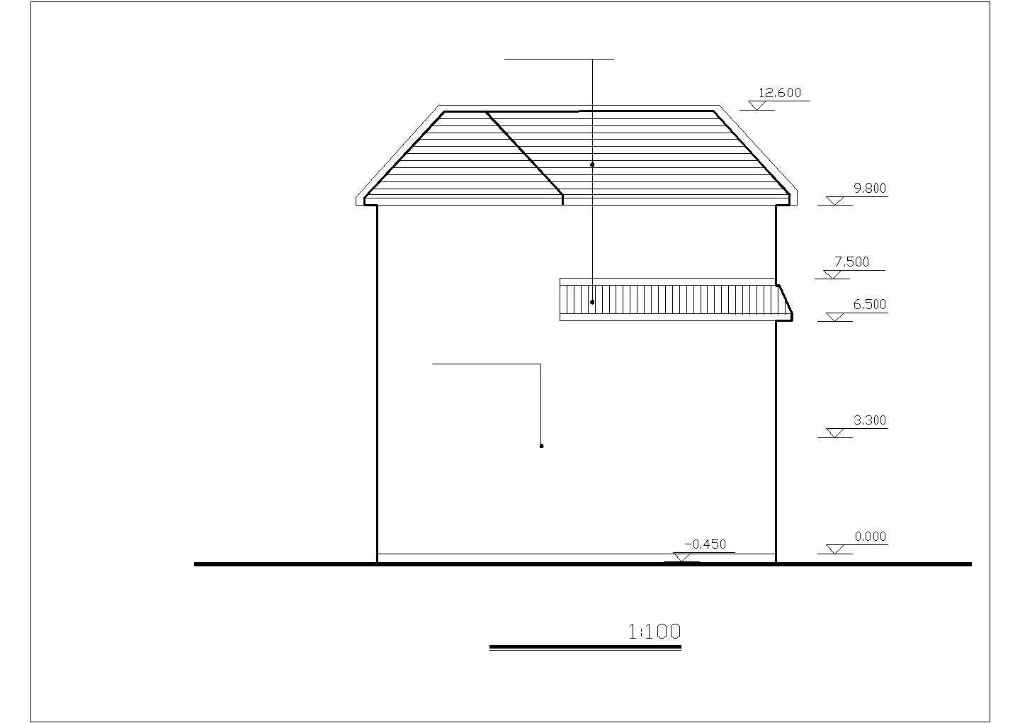 邯郸市某村镇375平米三层砖混结构农村自建楼平立面设计CAD图纸