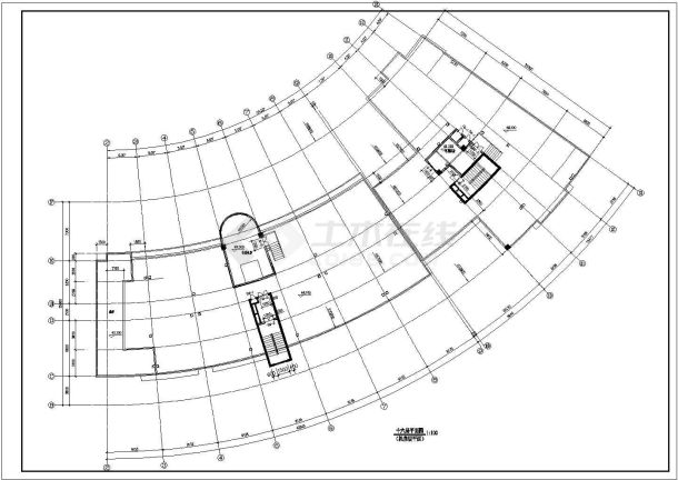 酒店设计_高层豪华宾馆建筑平面CAD图-图一