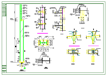 某50T重钢结构车间cad结构设计施工图纸-图二