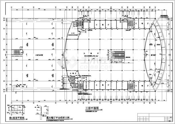 义乌市胡阳街某1万平米3层小商品批发市场全套建筑设计CAD图纸-图二