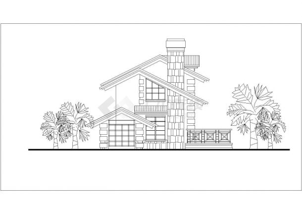 241平米2层框混结构单体乡村别墅平立面设计CAD图纸（含地下室）-图二