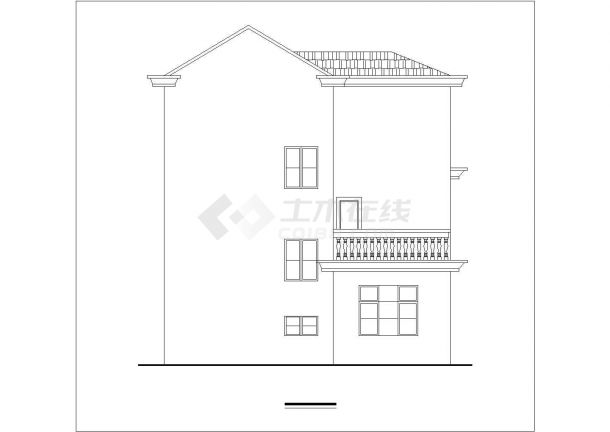 南京某村镇380平米3层砖混结构农村自建楼平立剖面设计CAD图纸-图一