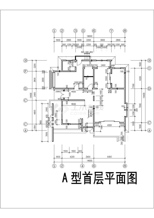 328平米2层混合结构独立乡村别墅平面设计CAD图纸（2套方案）-图二