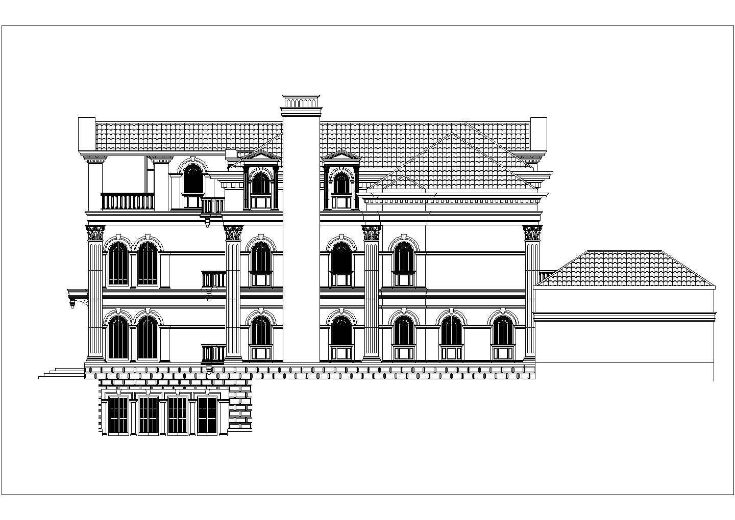 2-3层砖混结构单体别墅立面设计CAD图纸（13套方案）