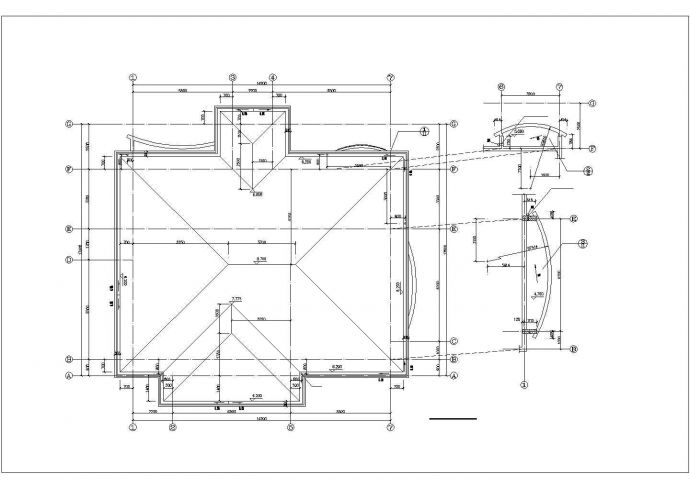 265平米2层坡地砖混结构单体别墅建筑设计CAD图纸（含地下室）_图1