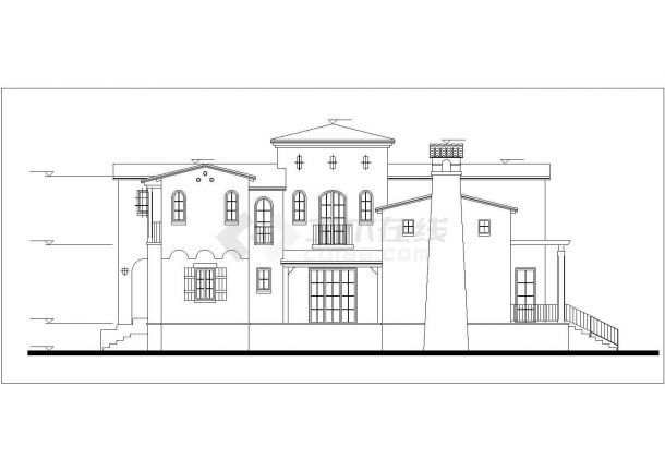 某村镇360平米2层框架结构独立别墅立剖面设计CAD图纸-图二
