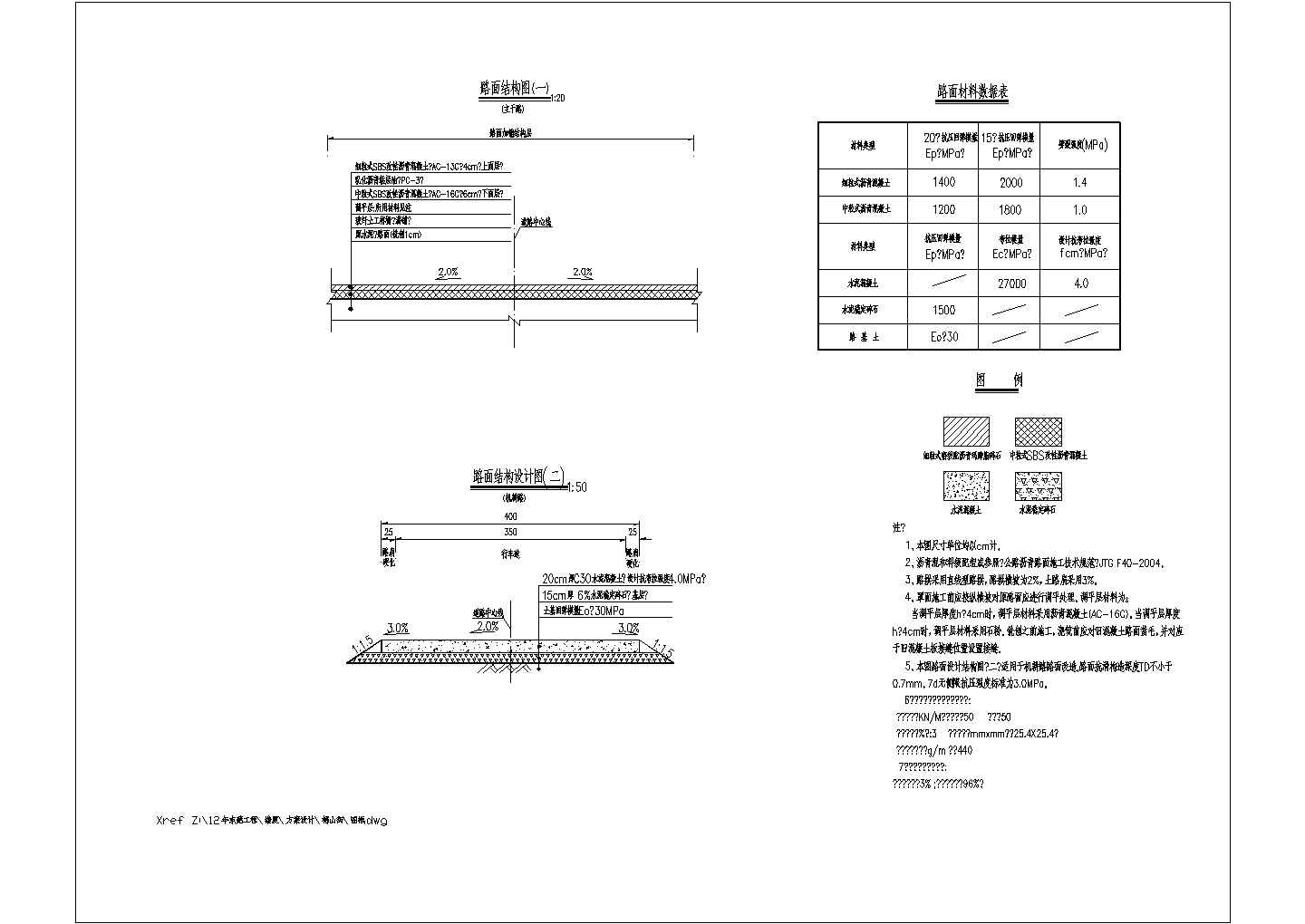 某环境综合整治工程路面结构CAD设计节点构造图