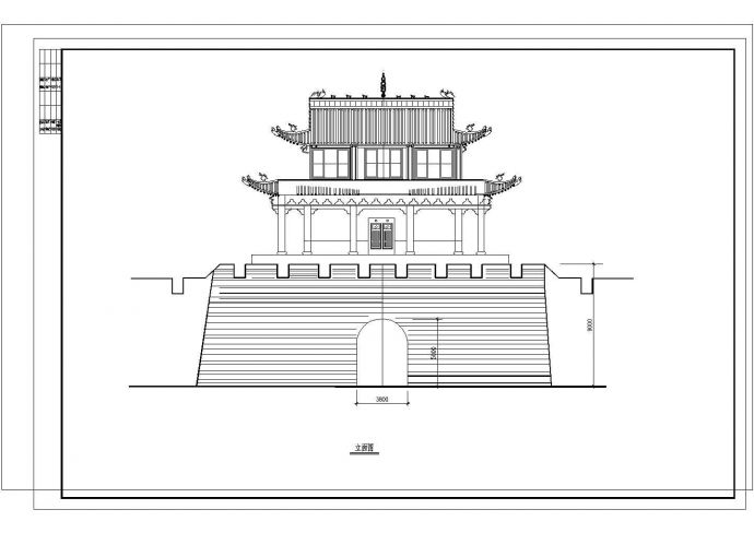 修补长城古建建筑设计CAD施工图_图1
