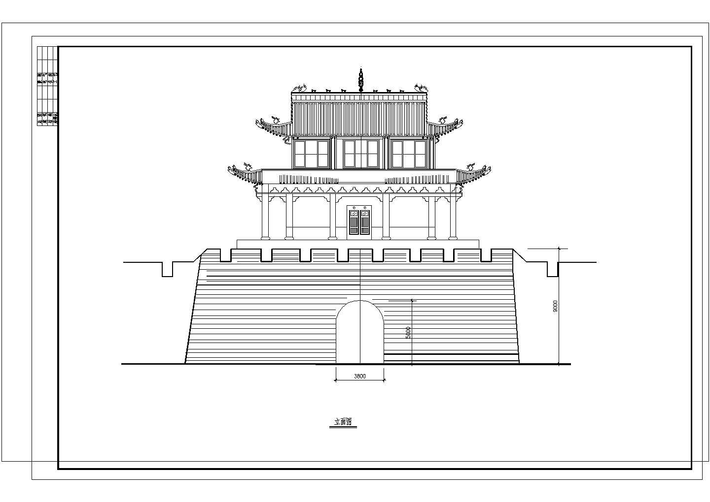 修补长城古建建筑设计CAD施工图
