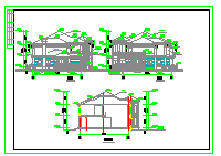 几套联排别墅建筑设计CAD施工图-图二